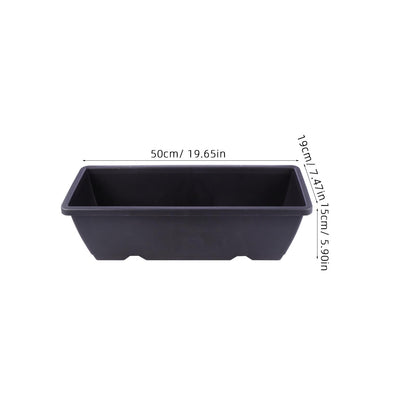 ERINGOGO Rectangular Garden Planter 19.68 Inch Plastic Plant Pot with Drainage Hole and Saucer for Indoor Outdoor Use Balcony Patio Herb Vegetable Container