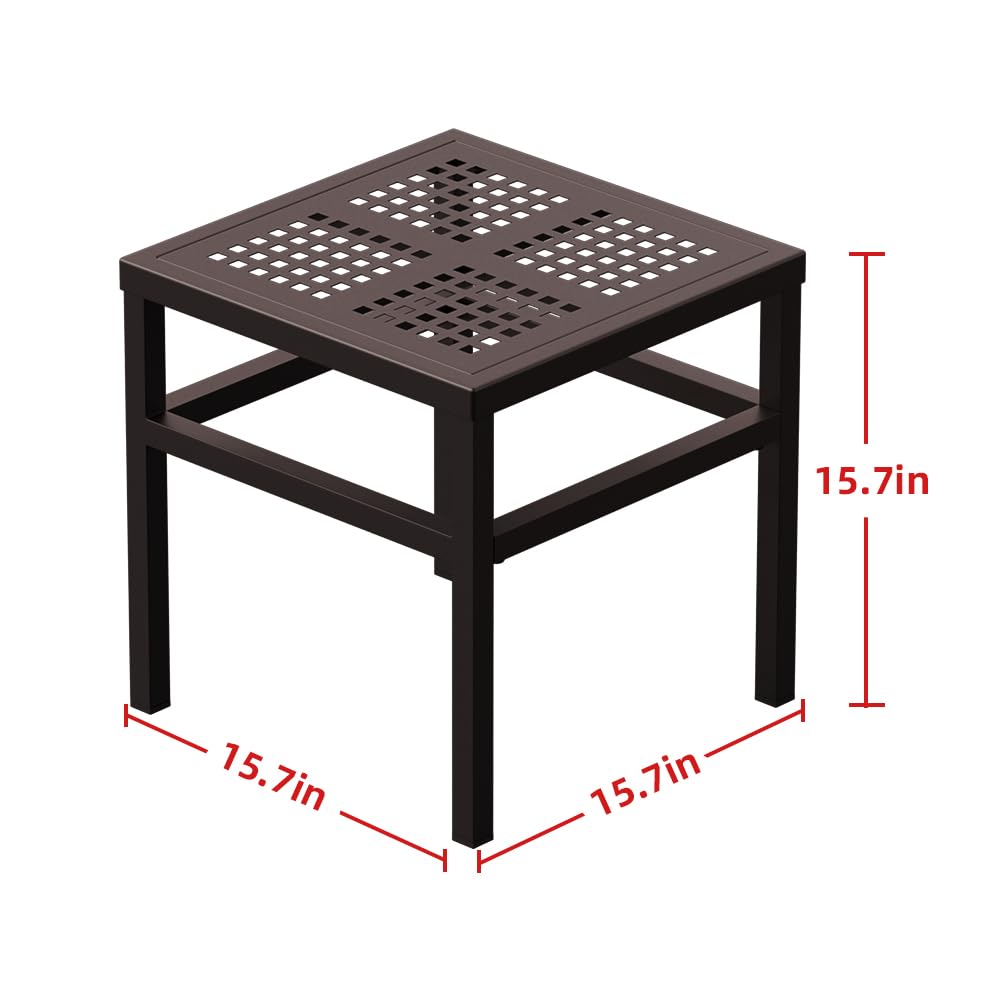 DHYGOTFUR Plant Stand - Indoor/Outdoor Extra-Sturdy Aluminum Plant Stand – Ideal for Patios, Gardens, Living Room Decoration（Brown）