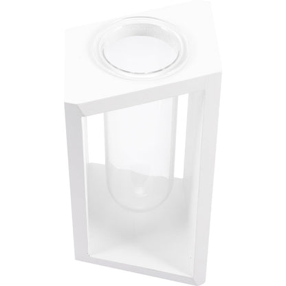 Hemobllo Nordic Style Wooden Frame Glass Propagation Vase Test Tube Planter for Indoor Hydroponic Plants White Holder Home Décor Terrarium Container