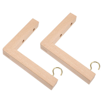 Toddmomy 2pcs Wooden Wall Hooks Plant Hanging Brackets for Bird Feeders and Hanging Baskets Beech Wood Plant Bracket Outdoor Gardening Hook for Lanterns and Wind Chimes