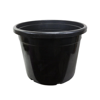 Green Oasis Premium 25 Gallon Nursery Pots (5 Pack) - Heavy Duty Injection Molded Black Plastic Planter Containers with Drainage Slots - 25" x 18.5" for Trees & Large Plants - Professional Grade