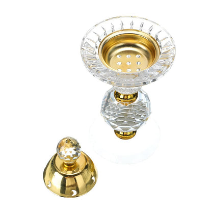 Crystal Incense Burner,Oud Frankincense Aromatherapy Bakhoor Burner Arabian Diffuser Desk Decor for Yoga Meditation Spa (Moon)