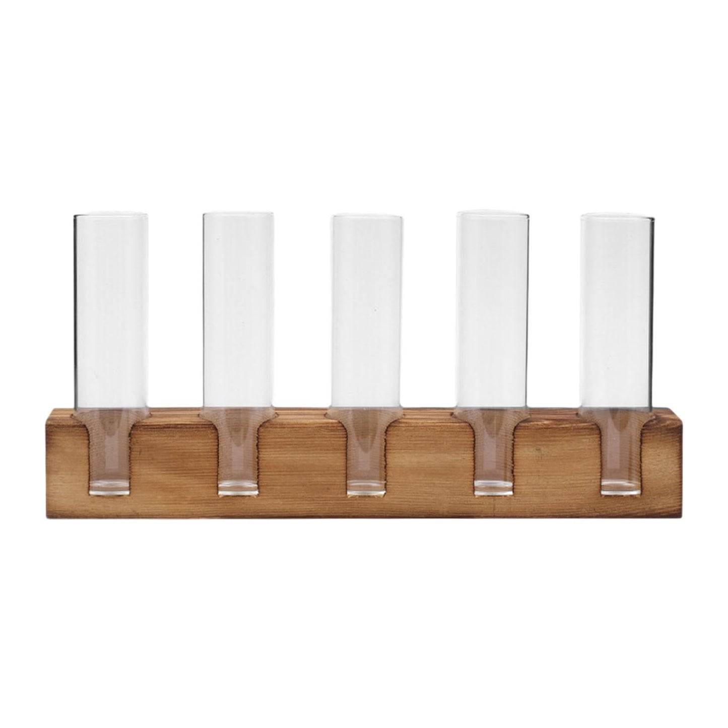 Gcljlmy Plant Terrarium Plant Propagation Station Planter Wooden Base Plants Glass Vase Unique Bud Vase 5 Glass Test Tubes Vase