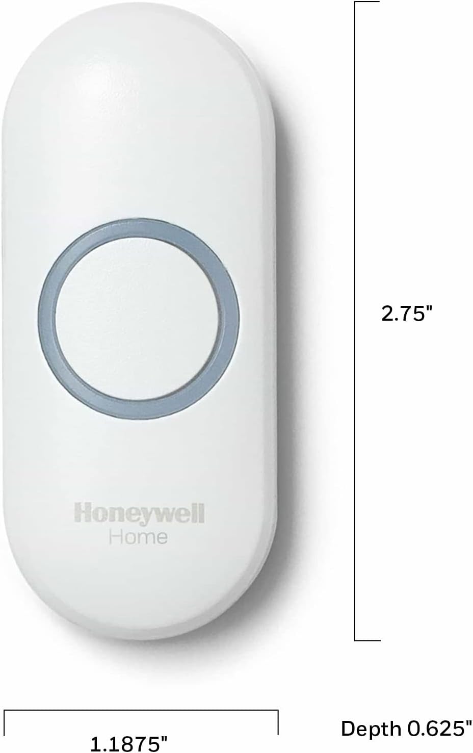 Honeywell Home RPWL400W2000 Honeywell Series 3, 4, 5, 9 Wireless Doorbell Push Button with Halo Light, White
