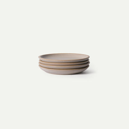 MORA Medium Plates Set of 4, 8.5 inch Ceramic Pottery Salad Plates - Microwave, Oven and Dishwasher Safe - Mushroom