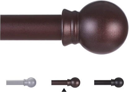 Thestoa Brown Curtain Rods for Windows 30-46 Inch, 5/8" Stainless Steel Small Curtain Rod for Bedroom, Living Room,Kitchen,Farmhouse