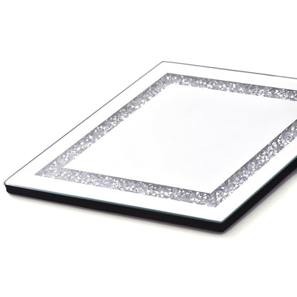 Pibeyer Silver Diamond Shaped Wall Mirror Set of 3, Decorative Crystal Crush Diamond Mirrors for Bedroom, Living Room & Hallway, Home Decor