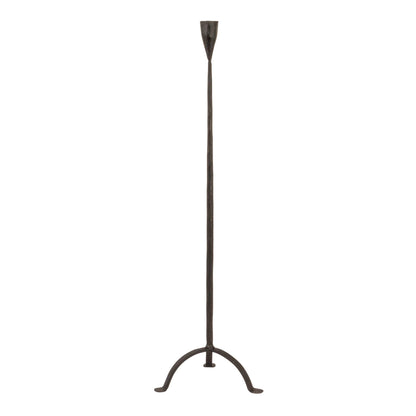 Creative Co-Op 24" H Hand-Forged Cast Metal Footed Taper Holder, Black
