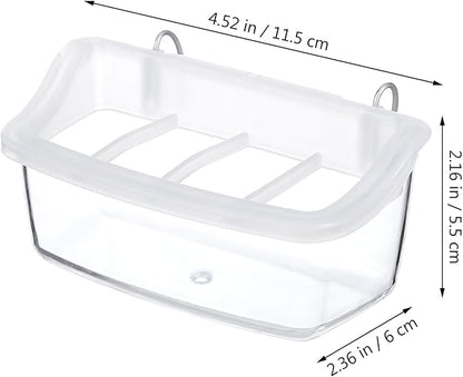 Veemoon 2pcs Splash Hanging Plastic Bird Cage Feeder No Mess Bird Cage Feeder Small Pet Parrot Feed Bowl Parrot Food Feeding Storage Container for Pet Parakeets, Cockatiels, Finches (4.5 * 2.3inch)