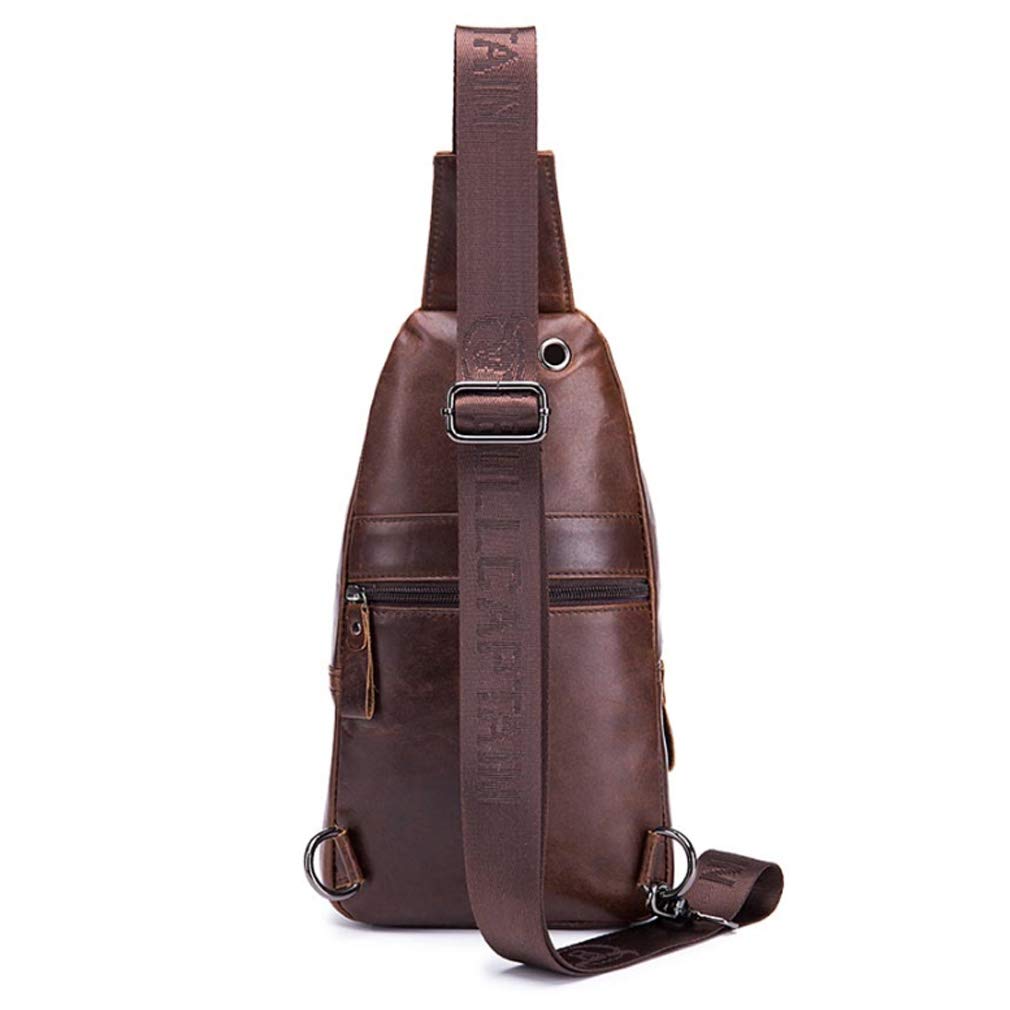 Xieben Vintage Leather Sling Chest Bag Crossbody Pack for Men Women Travel Outdoor Shoulder Pack Backpack Daypack