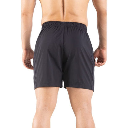 Gaglg Men's 5" Running Shorts 2 Pack Quick Dry Athletic Workout Gym Shorts with Zipper Pockets Black/Navy,Large