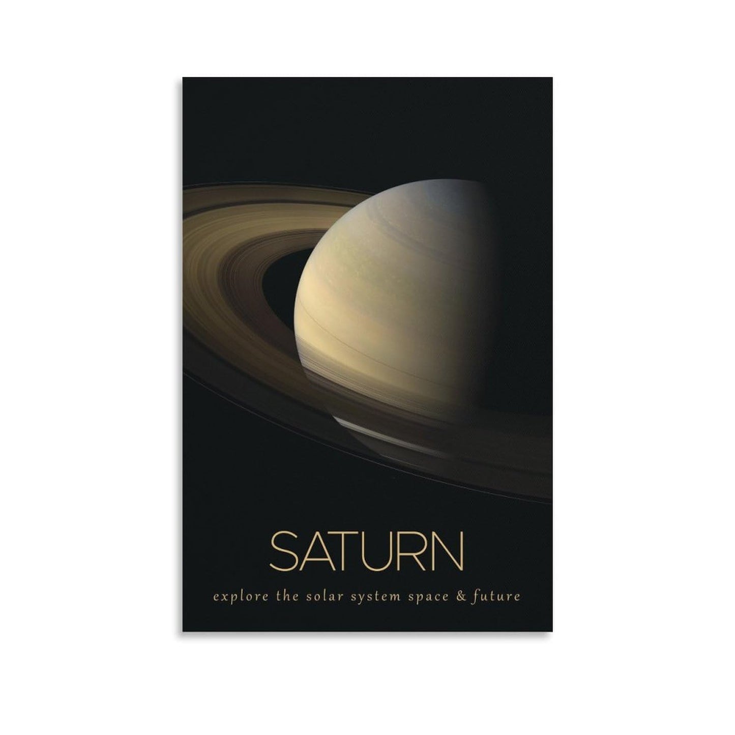 LGDSBHH Minimalist Saturn Solar System Canvas Wall Art - Educational Space Planet Poster - Science Classroom & Kids Bedroom Decor - 12x18 Inch (Unframed)