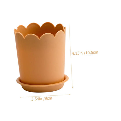 Kisangel 10 Sets Flowerpot Indoor Bonsai Plant Nursery Pot Garden Cotta Pots Cotton Rounds Holder Flowers Decor Tray Decor Artificial Plants with Tray Office Potted Plant Plastic