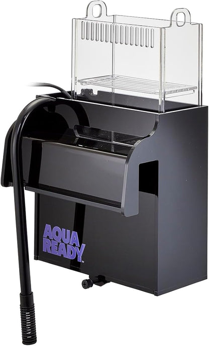 AquaReady Aquarium Power Filter, Customizeable Media Basket, Refugium Light Window, Ultra Quiet Low Profile Design, Includes Media Basket
