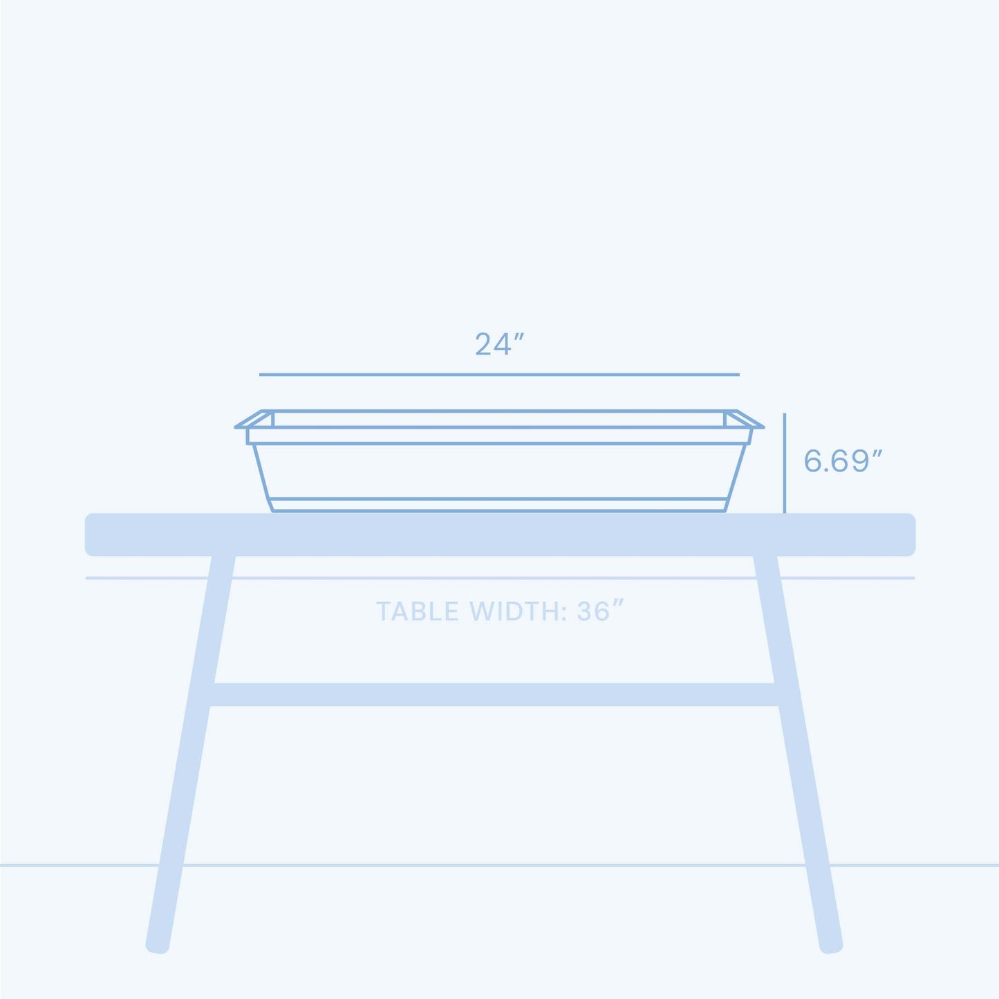 Bloem Dura Cotta 24" Plastic Window Box Planter with Saucer Tray: Indoor/Outdoor, for Windowsill, Ledge, & Tabletop, Basil