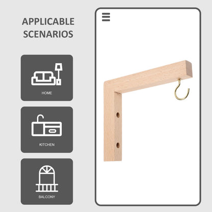 Abaodam 2Pcs Wall Mounted Hooks Sturdy Wooden Plant Hanger Bracket for Hanging Baskets Bird Feeders Lanterns Wind Chimes and Design for Use
