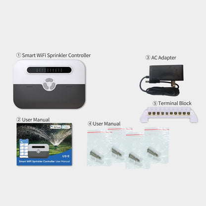 Smart Sprinkler Controller, 8 Zone WiFi Irrigation Controller with APP Control, Indoor Outdoor Automatic Water Timer, Weather-Based Skip & Custom Schedules, Easy DIY Installation