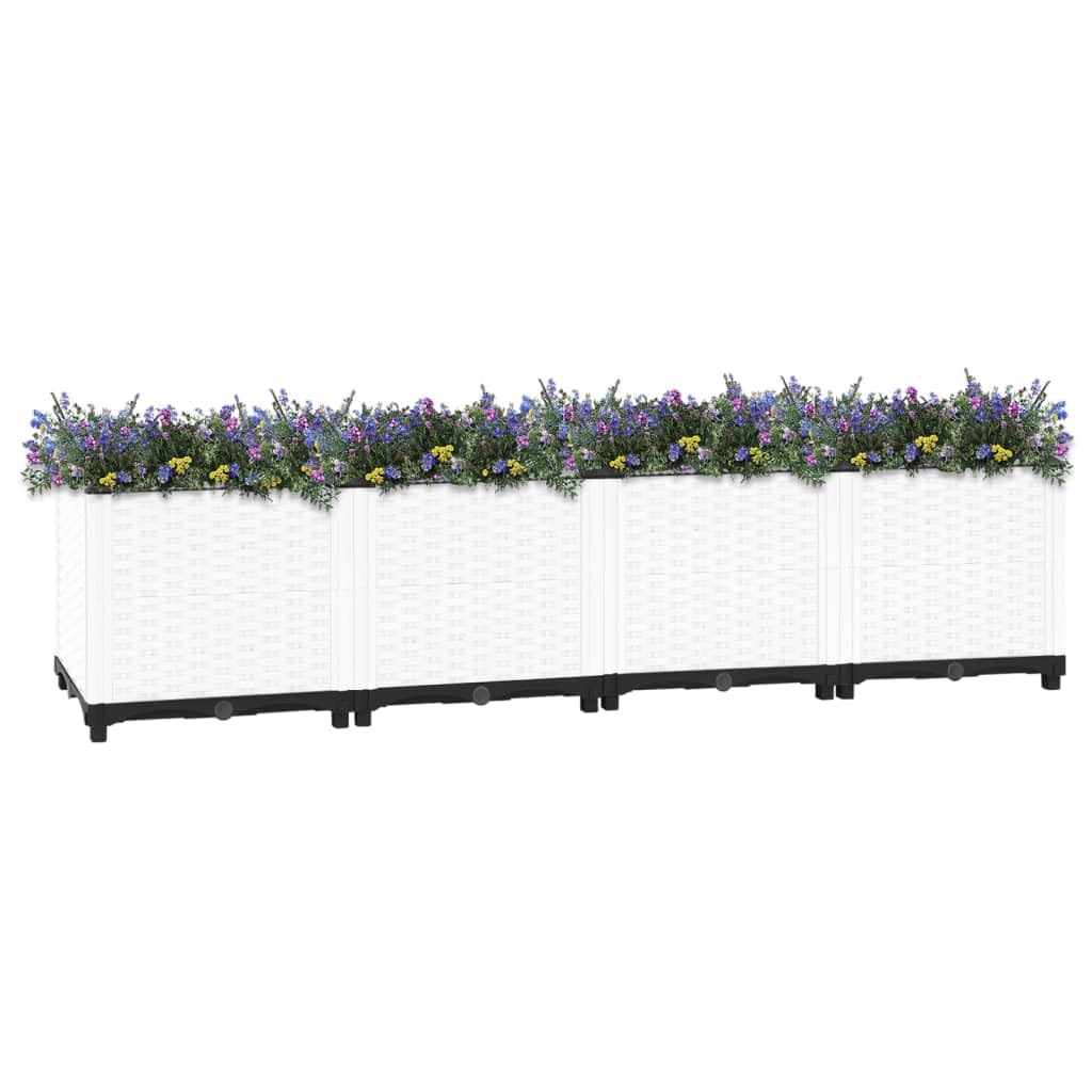 GOLINPEILO Raised Garden Bed, PP Planter Box, Garden Boxes Outdoor Raised for Vegetables, Fruits, Flowers and Herbs, White 63"x15.7"x15" Polypropylene