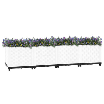 GOLINPEILO Raised Garden Bed, PP Planter Box, Garden Boxes Outdoor Raised for Vegetables, Fruits, Flowers and Herbs, White 63"x15.7"x15" Polypropylene