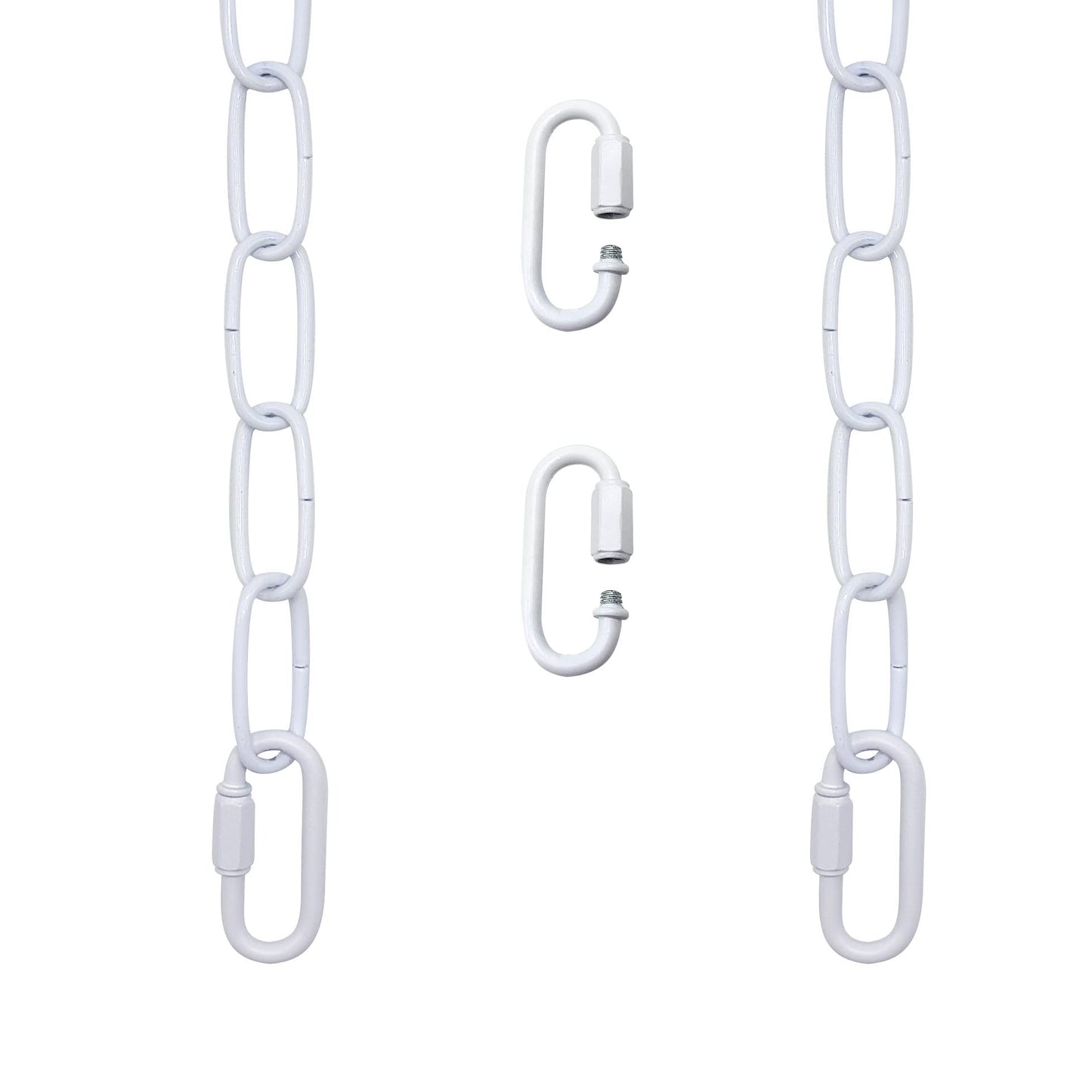 ECUDIS 20 Feet Pendant Light Fixture Chain, Lighting Hanging Chain Extension with Connection Locks, Lighting Chain Replacement for Chandelier, Plants, Fruit Basket (White)