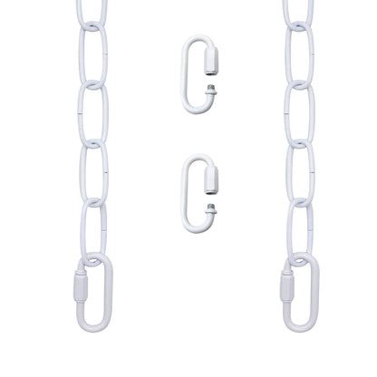 ECUDIS 20 Feet Pendant Light Fixture Chain, Lighting Hanging Chain Extension with Connection Locks, Lighting Chain Replacement for Chandelier, Plants, Fruit Basket (White)