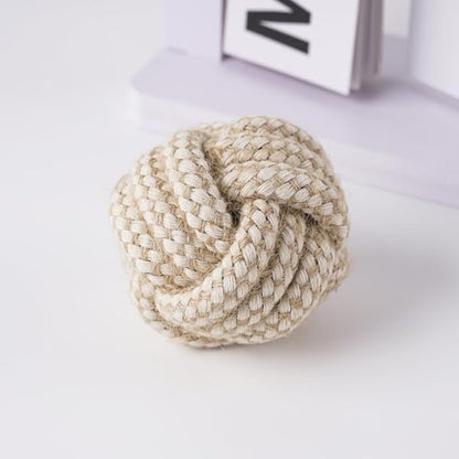 Rope Toys for Small and Medium Dogs, Chew Toys for Aggressive Chewers, Handwoven Cotton & Hemp Chew Toys with Knot and Ball, Interactive Toys for Tug of War, Training, Gum Massaging (5Pcs, Hemp Toys)