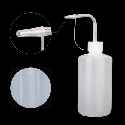Hyber&Cara Safety Wash Bottle with Cap 3Pcs 250ml Plastic Plant Watering Tattoo Squeeze Bottle for Lab with 1Pc Silicone Funnel