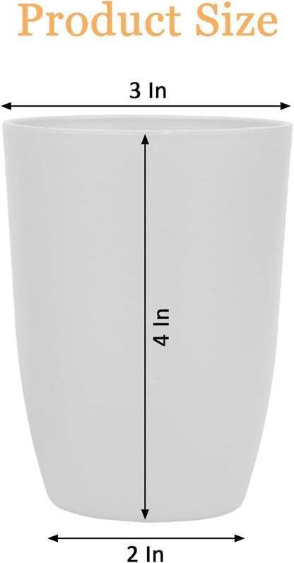 Wheat Straw Cups Set of 4, Drinking Cup Reusable Cups, Dishwasher Safe 12 oz for Kitchen, Home, Office, and Outdoor Use (White)
