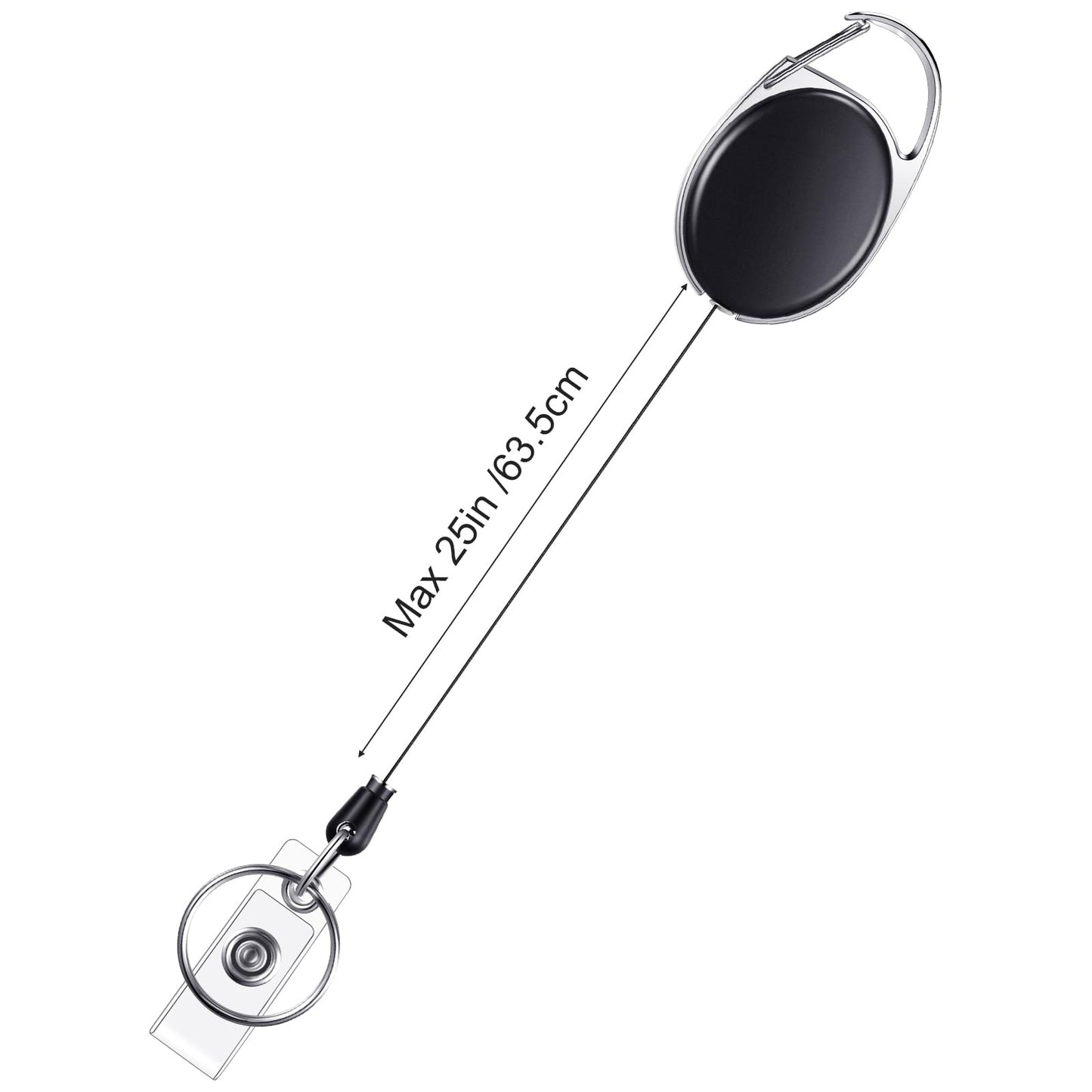 E&EY 50 Pack Badge Retractable Reels Clips Bulk for Name ID Holder, Badge Reel with Belt Clip and Key Ring, Heavy Duty, Keychain for Office Worker Nurse Doctor