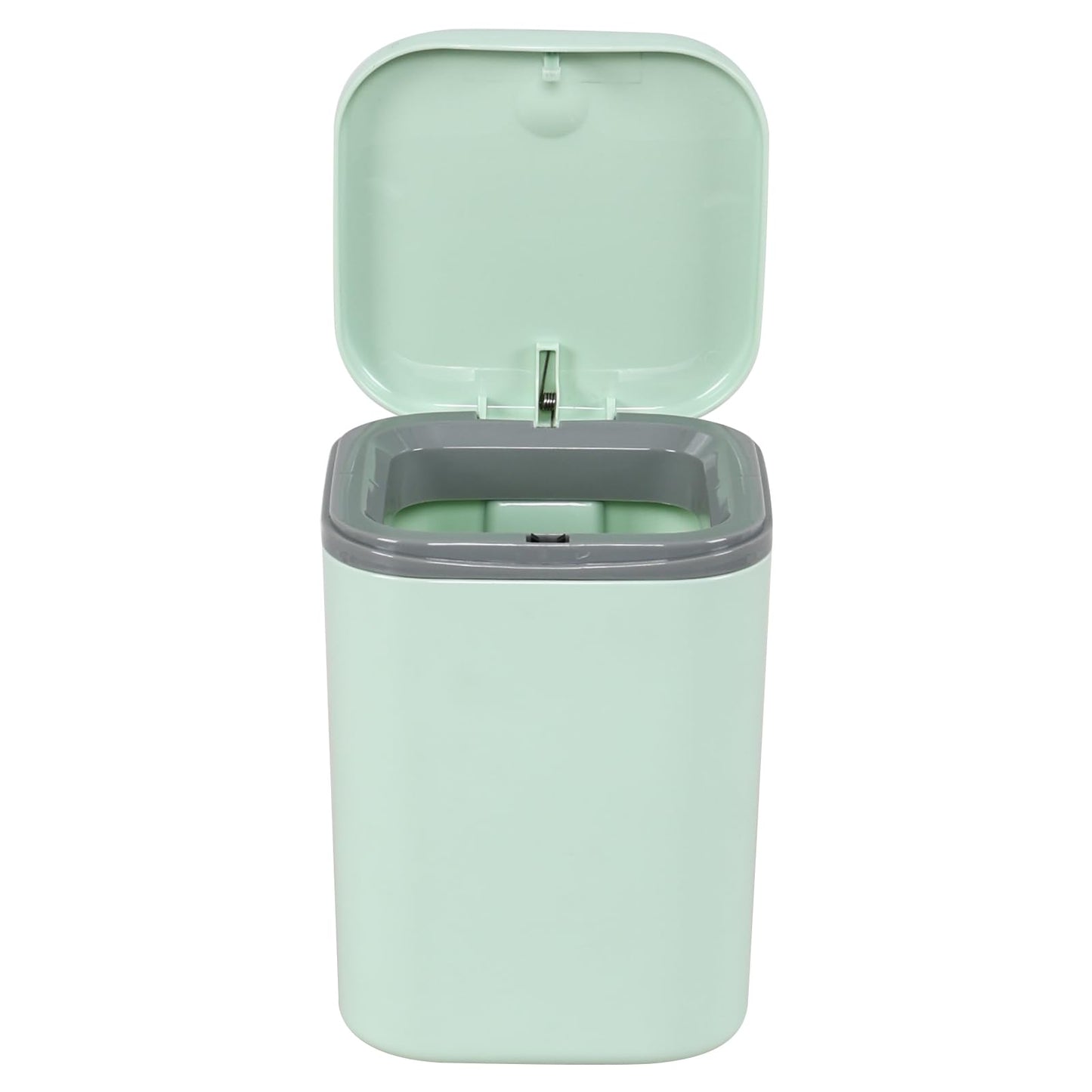 Feicanhao Mini Desk Trash Can with Lid, 0.5 Gallon/2 L Press-Top Tiny Countertop Waste Basket, Green