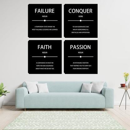 Motivational Canvas Wall Art Picture for Bedroom Home Wall Decorations for Living Room Inspirational Office Wall Decor Black Wall Painting Canvas Framed Home Wall Decor 12"x12"x4