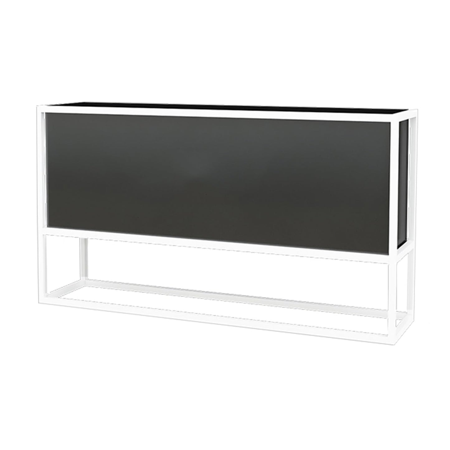YJEUZCD Metal Planter Box, Rectangular Raised Garden Bed, Outdoor Indoor Flower Box Partition, Commercial Restaurant Patio Porch Partition Divider(Black-B,120x60cm/47.2x23.6in)