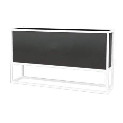 YJEUZCD Metal Planter Box, Rectangular Raised Garden Bed, Outdoor Indoor Flower Box Partition, Commercial Restaurant Patio Porch Partition Divider(Black-B,120x60cm/47.2x23.6in)