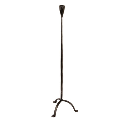 Creative Co-Op 24" H Hand-Forged Cast Metal Footed Taper Holder, Black
