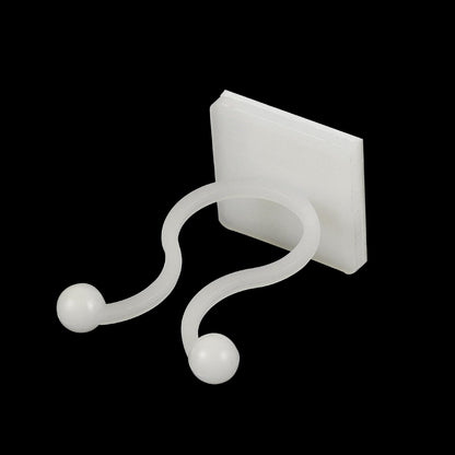 uxcell 100Pcs Plant Climbing Wall Fixture Clips, Plant Fixer Self-Adhesive Hooks Wire Fixing Supporting for Indoor Outdoor Decoration and Cable Wire Fixing (White, 13.3mm/0.52")