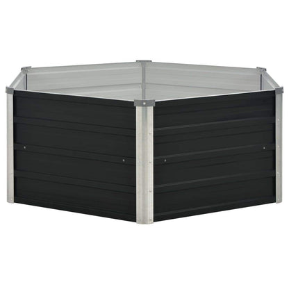 Logeirevo Outdoor Metal Raised Garden Bed for Vegetables, Flowers, Herbs, Galvanized Planter Raised Garden Boxes Outdoor, Anthracite 50.8"x50.8"x17.7" Galvanized Steel,-1204