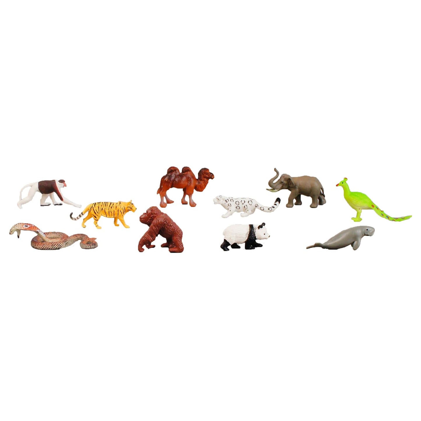 ancona Asian Animals, Spanish/English Bilingual, Montessori Preschool Memory Matching Game Box Set with Animal Figurines & 3-Part Cards, Early Education Toy
