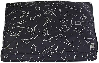 Molly Mutt Sheepy Wool-Filled Crate Pad, GOTS-Certified 100% Organic Cotton Canvas Cover with Soft 100% Natural Wool Insert, Ideal for Dog Bed or Kennel, Rocketman, 30" x 21" x 2.5"