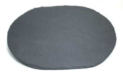 Swissmar Oval Slate Cheese Serving Board – Natural Handcrafted Slate Platter with Non-Skid Felt Pads, Elegant Charcuterie & Appetizer Tray, Easy Clean Surface 15" x 10"