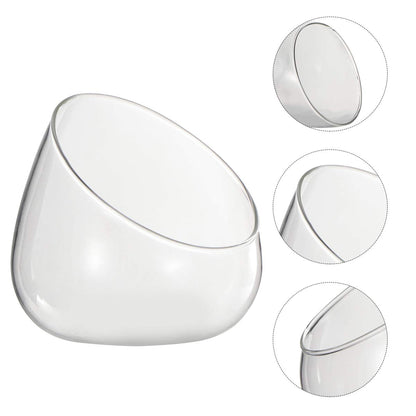 Cabilock Clear Slant Cut Bubble Bowl Glass Vase Bowl Round Globe Planter Terrarium Orb Candy Dish Fruit Jar Floral Container for Home Office Decor