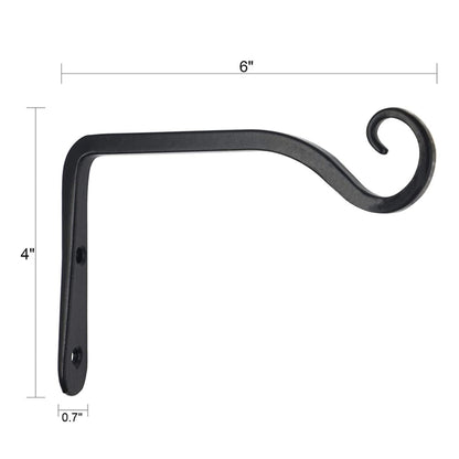 AMPEVEATTK 2 Pieces of Hook Wall Bracket 6 Inches Suitable for Hanging Flower Pots, Lanterns and Bird Feeders Wall Lamps Hooks and Rails