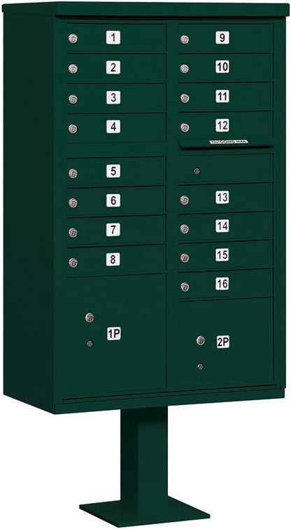 Salsbury Industries 3316GRN-U 16 A Size Doors, United States Postal Access Type III Cluster Box Unit, Green