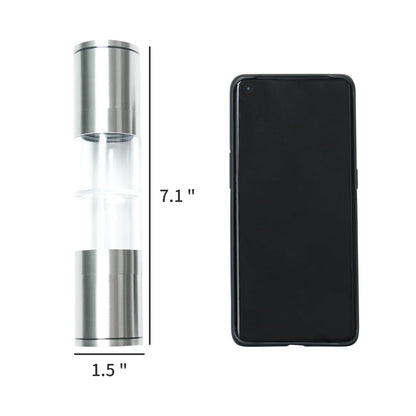 2 in 1 Salt and Pepper Grinder Stainless Steel Pepper Mill Grinder Refillable Adjustable Coarseness Mills for Sea Salt, Small Peppercorn, Black Pepper