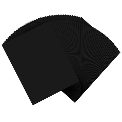 110lb Halloween Cardstock Paper 8.5 x 11 Heavy Card Stock, Goefun 50 Sheets Black Paper for Invitations, Resume, Business Card Stock（300 GSM）