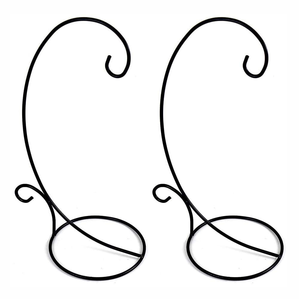 Ornament Display Stand Set of 2 Metal Stand Flower Pot Holder Rack for Hanging Glass Globe Air Plant Terrarium, Lantern, Witch Ball Wedding Decoration