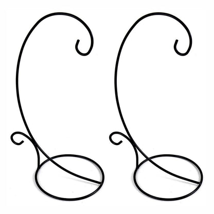 Ornament Display Stand Set of 2 Metal Stand Flower Pot Holder Rack for Hanging Glass Globe Air Plant Terrarium, Lantern, Witch Ball Wedding Decoration