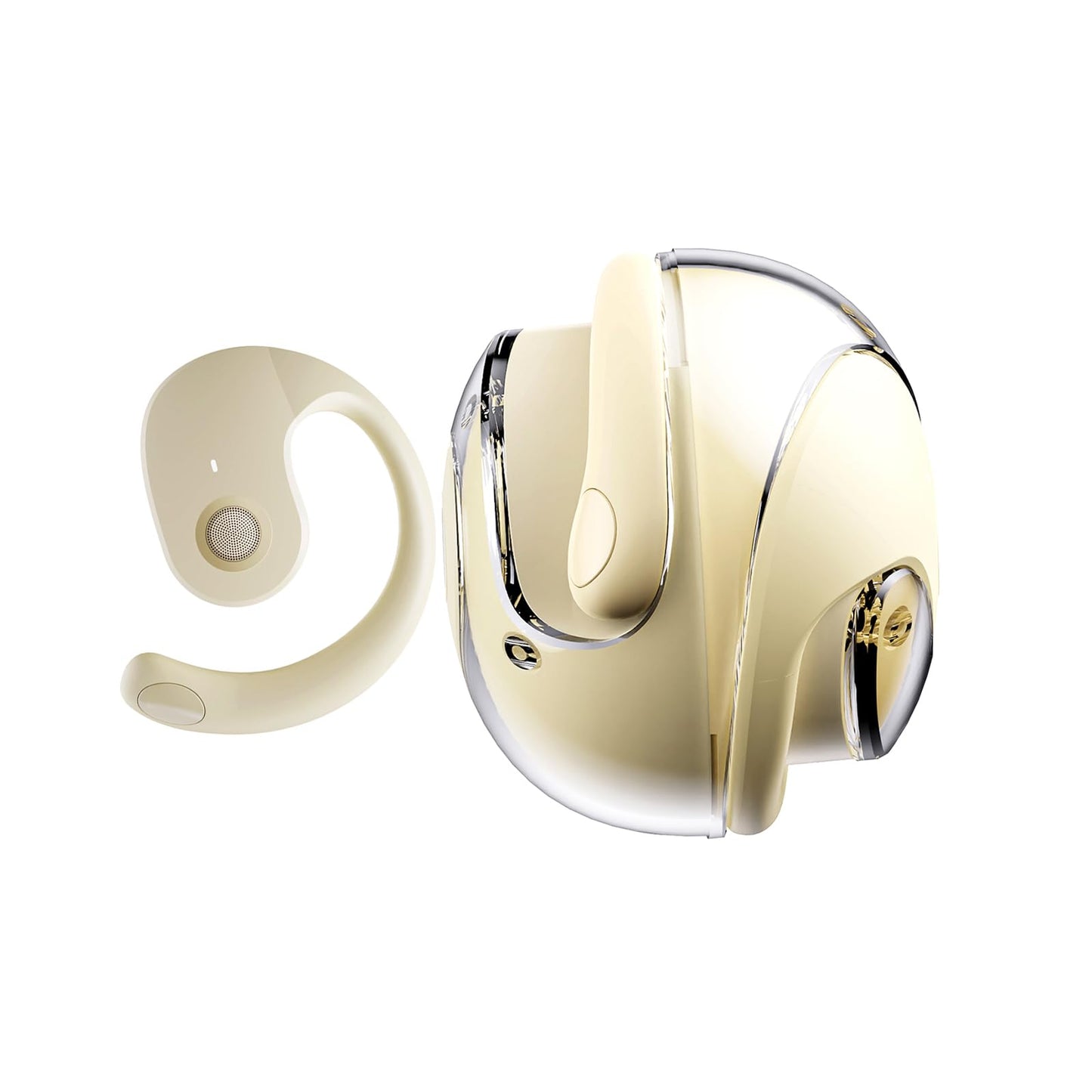 Open Ear Headphones Wireless Bluetooth 5.4, Air Conduction Wireless Bluetooth Earphone, OWS Hanging Earphones with Earhooks and Mic, Open Ear Earbuds IPX5 Waterproof for Sports Gaming Driving(Khaki)