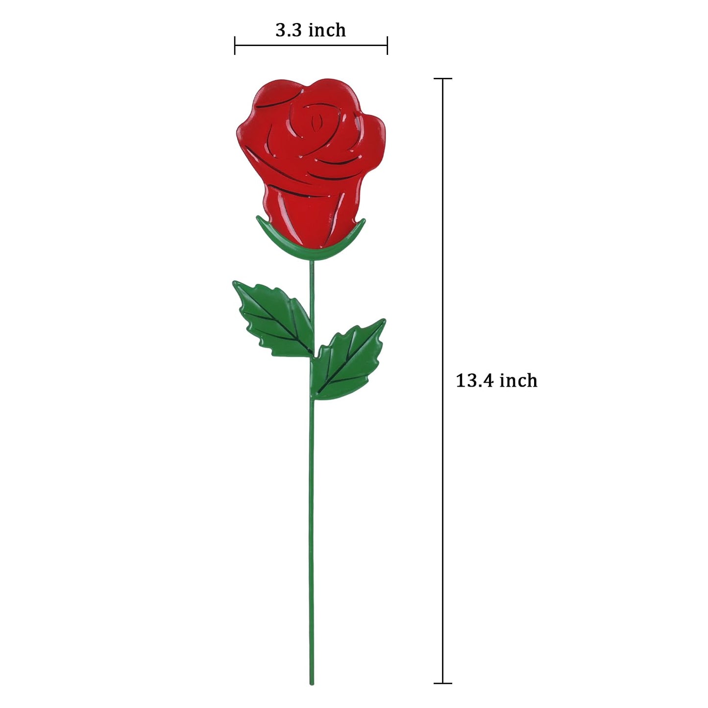 YEAHOME Valentines Day Decorations Outdoor, Set of 6 Rose Metal Flowers Decorative Garden Stakes for Valentines Day Decor, Lovely Yard Stakes for Home Lawn Pot Flowerbed Wedding Anniversary