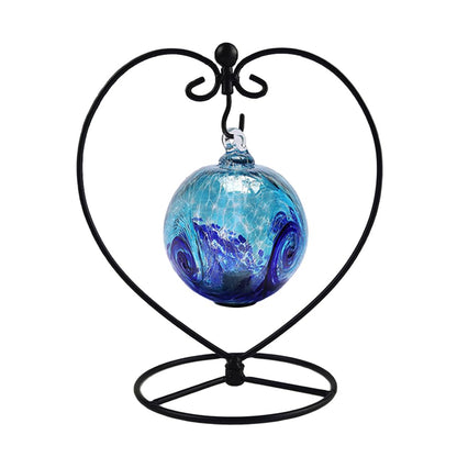 YY YEARCHY Ornament Display Stand for Mini Hanging Glass Globe Ball, Air Plant Flower Holder (Black, 8.07" x 4.72")