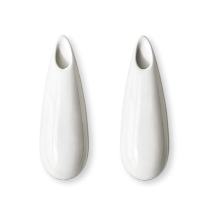 2 Pack White Ceramic Wall Vases,7.9 Inch Wall Hanging Plant Holder,Cubicle Modern Decor Plant Holder Vase for Indoor Plants, Hanging Propagation Flower Pots for Air Vases